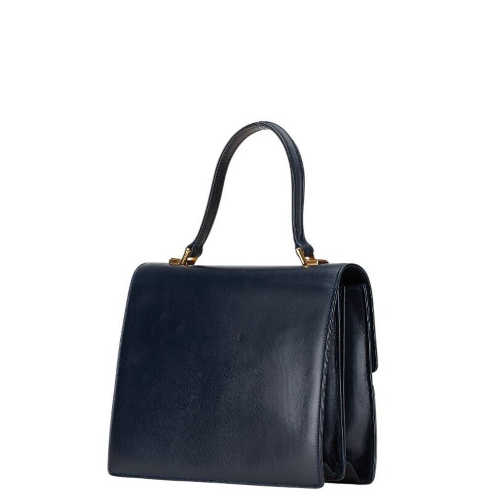 Gucci bag calfskin handle Blue Handbag leather top Navy